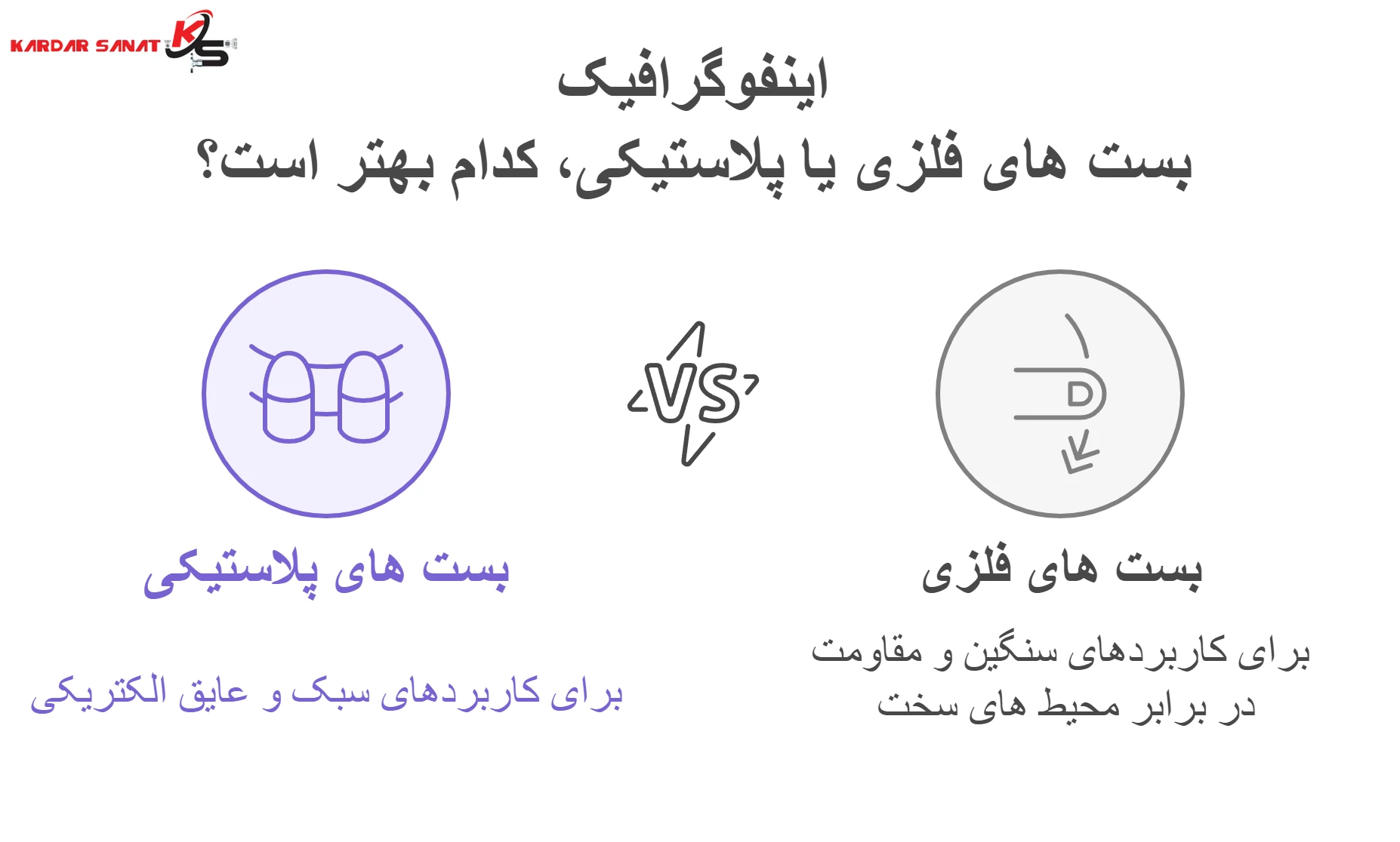 اینفوگرافیک بست‌ های فلزی یا پلاستیکی، کدام بهتر است؟
